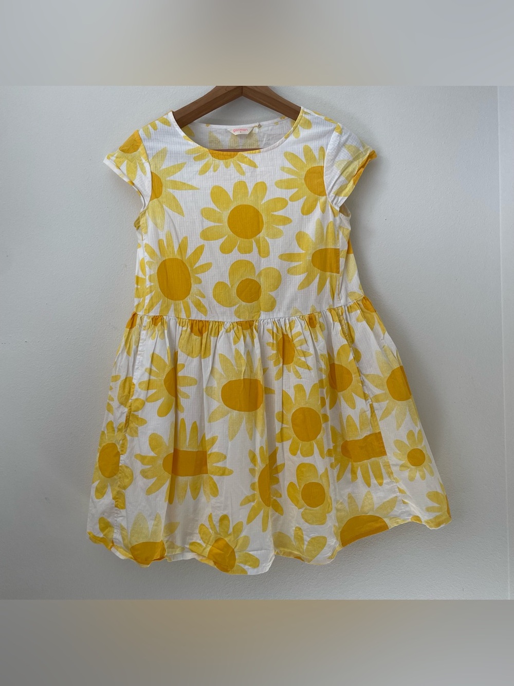 Gorman Yellow White Sunflower Cotton Dress Women’s Size 8 Cottagecore